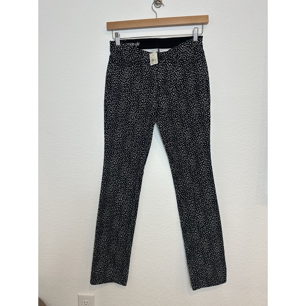 LOFT By Ann Taylor Polka Dot Business Casual Pants Modern Fit Slim Leg Size 2 - Picture 3 of 14